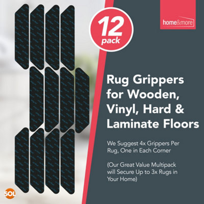 12pk Rug Grippers for Hardwood Floors, Anti Slip Rug Grippers for Laminate Floor, Rug Gripper for Wooden Floors Rug Grip Anti Slip