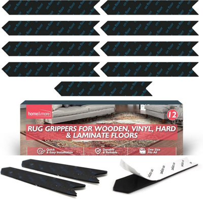 12pk Rug Grippers for Wooden Laminate Vinyl Hard Floors Anti Slip ...