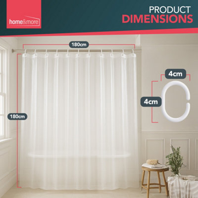12pk Transparent Shower Curtain with Hooks