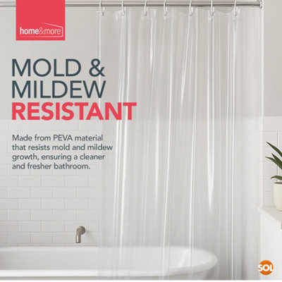 12pk Transparent Shower Curtain with Hooks - 5