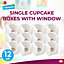 12pk White Cupcake Boxes Single 9x9x9cm  Single Cupcake Boxes With Window For Any Occasions Individual Boxes