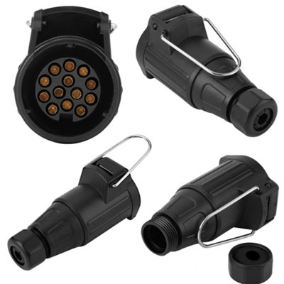 12V 13-Pin Plastic Trailer Plug Socket Adapter for Caravan Towbar ...