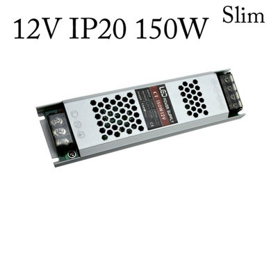 12V 150W 12.5Amp Slim Low voltage Transformer, Slim Universal Regulated ...