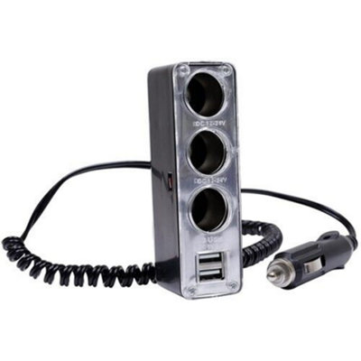 12/24V Dual Cigarette Lighter Sockets Car Charger Splitter Lighter Splitter  Cigar Lighter Double Dual Adapter