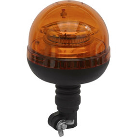 12V / 24V LED Rotating Amber Beacon Light & Spigot Base Mount - Warning Lamp