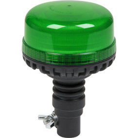 12V / 24V LED Rotating Green Beacon Light & Spigot Base Mount - Warning Lamp