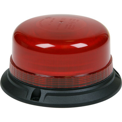 12V / 24V LED Rotating Red Hazard Beacon Light - 3x Bolt Roof Fixing ...