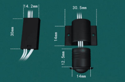 12v - 24v Mini Black Recessed PIR Sensor Switch Compact Motion Sensor ...