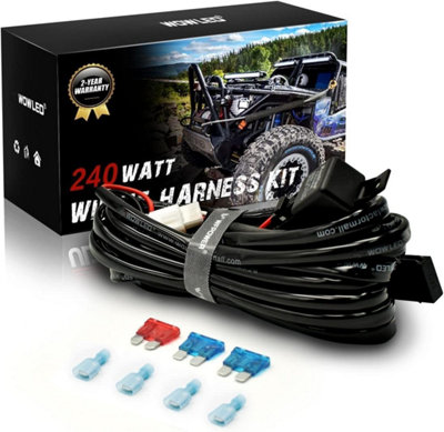 12V 24V Offroad LED Light Bar Wiring Harness Kit for Off Road Work Lights Fog LED Light Tractor Lamp Loom Harness