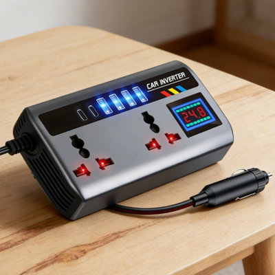 12V 24V to 220V Car Power Inverter with Fast Charging