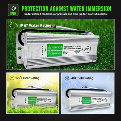 12V 24W IP67 Waterproof Electronic LED Driver AC 90V/264V Voltage ...