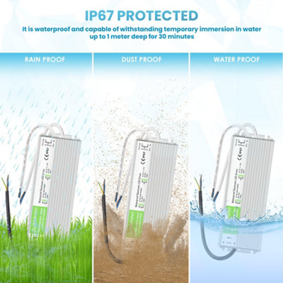 12V 250W 21A Waterproof LED Transformer IP67 Indoor Outdoor Power ...