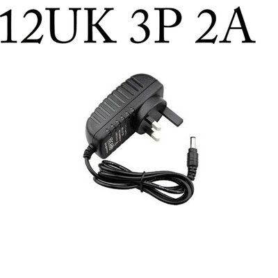 12V 2A Power Supply Adapter, AC 100-240V to DC 12Volt 24W Converter ...
