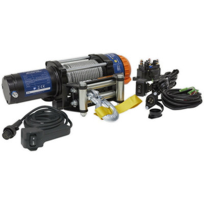 12V ATV Quadbike Recovery Winch - 2040kg Line Pull - All Metal Chassis - 3
