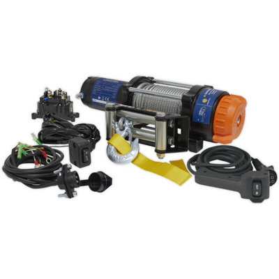 12V ATV Quadbike Recovery Winch - 2040kg Line Pull - All Metal Chassis - 4
