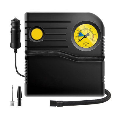 car cigarette lighter pump 12V Car Tire Inflator Mini Portable Bicycle Air Compressor Analog Electric Cigarette  Lighter Pump with Pressure Gauge
