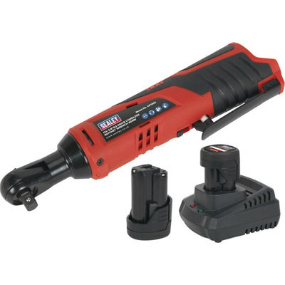 12V Cordless 3/8" Ratchet Wrench Kit with Dual Batteries & Variable Speed Control