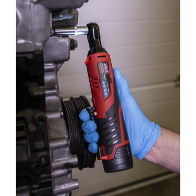 12V Cordless 3/8" Ratchet Wrench Kit with Dual Batteries & Variable Speed Control