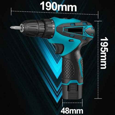 12V Cordless Drill Combi Driver, Electric Screwdriver, 2 Batteries