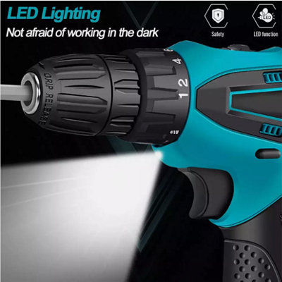 12V Cordless Drill Combi Driver High Power Electric Screwdriver Set 2 ...