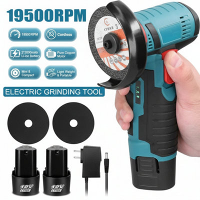 12V Cordless Mini Angle Grinder with 2 Batterie