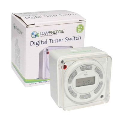 12V DC Digital 7 Day Programmable Timer Switch 16A