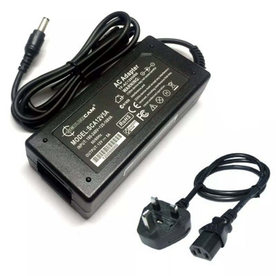 12V DC Power Supply 5A with Kettle Lead, CCTV DVR,LED Strip Adapter & More