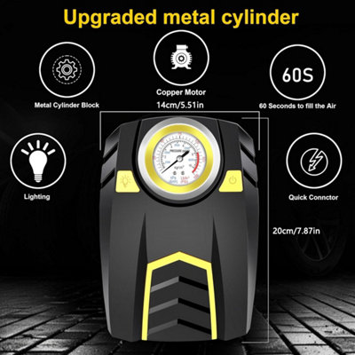 12V Digital Car Tyre Inflator - 150 PSI Fast Action Compressor with LED