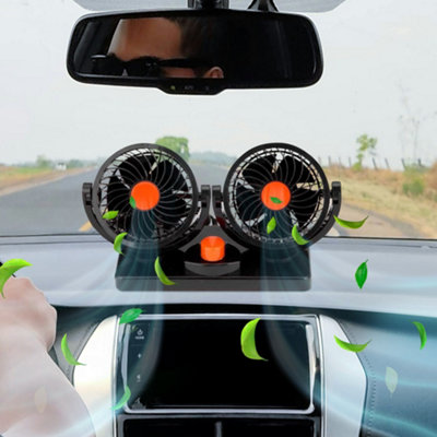12v Dual Fan For Trucker Car Lorry Caravans 360 Rotation Cool 2 Speed Twin Fan