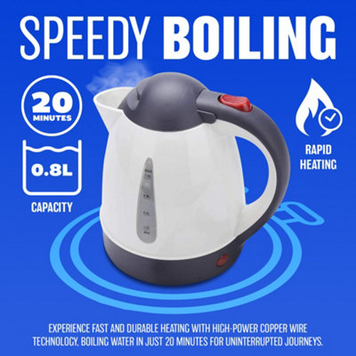 12V Electric Car Kettle Travel Camping Caravan Boiling Water Socket Tea Coffee - 3