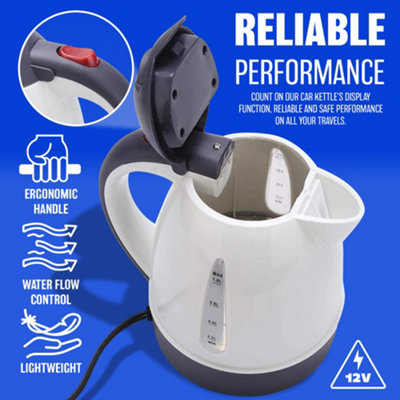 12V Electric Car Kettle Travel Camping Caravan Boiling Water Socket Tea Coffee - 5