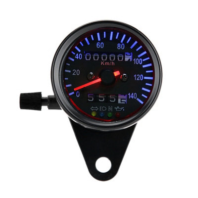 12V Motorcycle Dual Odometer Speedometer Gauge Kit with LED Backlight ...