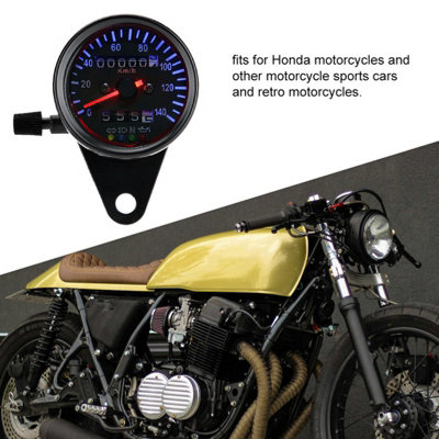 12V Motorcycle Dual Odometer Speedometer Gauge Kit with LED Backlight ...