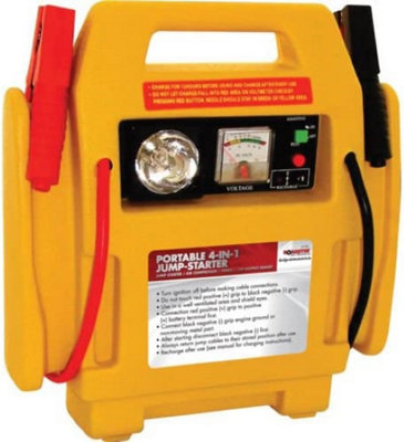 12V Portable Car Jump Starter Air Compressor Battery Start Booster Charger Leads