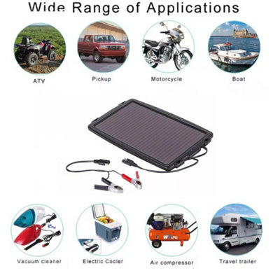 12V Solar Panel Battery Trickle Charger & Maintainer for Car & Caravan