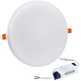 12W Frameless Recessed-Surface Super LED Panel, 105mm, Round, 3000K (Pack of 4)