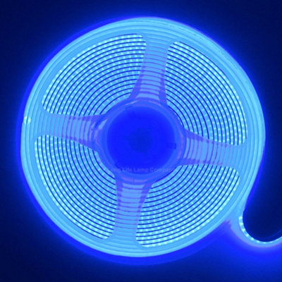 12W LED Tape Strip Light IP65 Continuous COB Illumination 5m 12V Blue