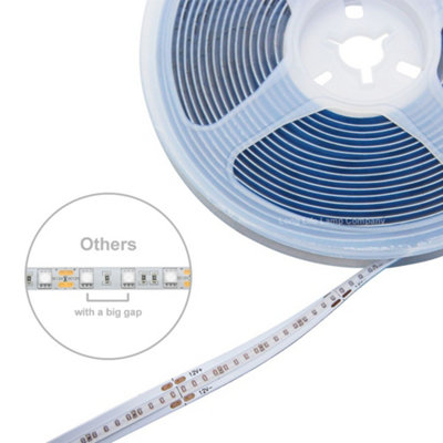 12W LED Tape Strip Light IP65 Continuous COB Illumination 5m 12V Blue