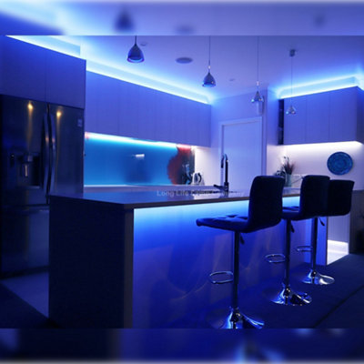 12W LED Tape Strip Light IP65 Continuous COB Illumination 5m 12V Blue