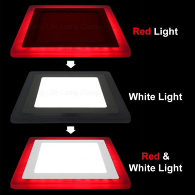 12w Recessed Ceiling LED Square Panel Red