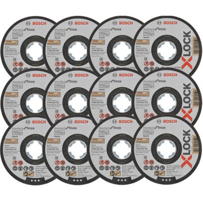 12x Bosch PRO 115mm 1mm X-LOCK Thin Slit Cutting Discs Blades Inox 4.5"