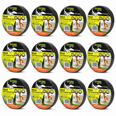 12X Croc Grip 5m Black Anti-Slip Tape Roll 25mm Heavy Duty Safety Grip Tape