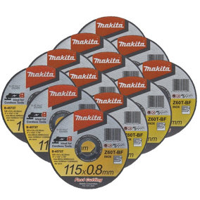 12X Makita B-45727 Fast Cutting Thin Metal Grinder Disc 115mm x 0.8mm x 22.23mm