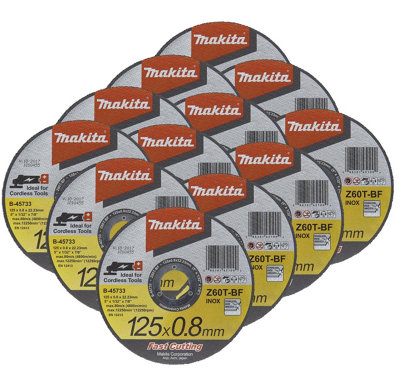 12X Makita B-45733 Fast Cutting Thin Metal Grinder Disc 125mm x 0.8mm x 22.23mm