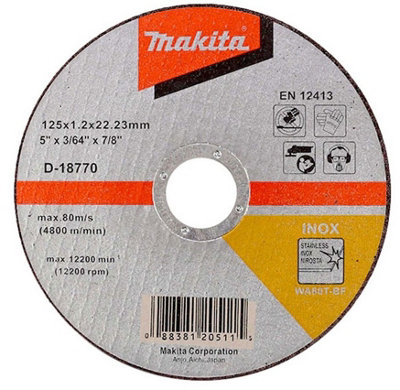 12x Makita D-18770 Fast Cutting Extra Thin Metal Grinder Disc 125mm 1.2 22.23mm