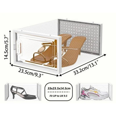 12x Plastic Shoe Storage Boxes Drawer Stackable Foldable Organiser