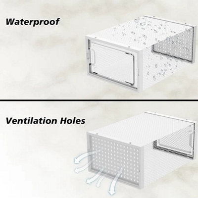12x Plastic Shoe Storage Boxes Drawer Stackable Foldable Organiser