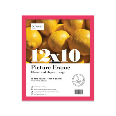 12x10 Bright Pink Picture Frame (30.5 x 25.4cm) Poster, Photo, Artwork, Gallery Wall or Print
