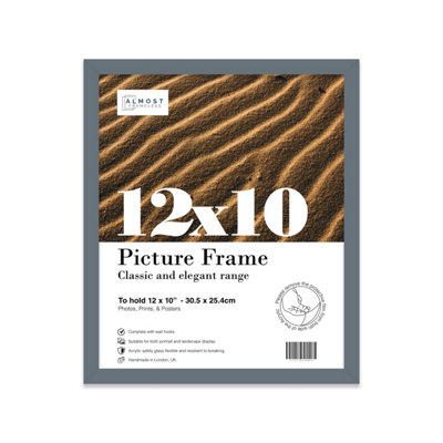 12x10 Grey Picture Frame (30.5 x 25.4cm) Poster, Photo, Artwork, Gallery Wall or Print