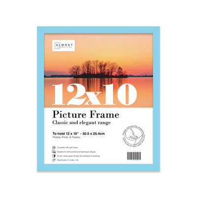 12x10 Light Blue Picture Frame (30.5 x 25.4cm) Poster, Photo, Artwork, Gallery Wall or Print